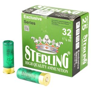 Sterling Exclusive 12 Gauge 2-3/4" #4 Bird 1-1/8 oz 25rds Shotshell - Powerful Birdshot for Larger Game - 8698779950804