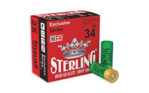 Sterling Exclusive 12 Gauge 2-3/4" #4 Bird 1-3/16 oz 25rds Shotshell - Heavy Load for Upland Birds - 8698779951023