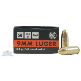 RWS 9mm 124gr FMJ Ammunition 50rds - 310141000