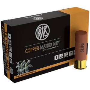 RWS Ammo 12 Gauge 2.75" 375 Grain NTF Copper Slug Shotshells 5 Rounds
