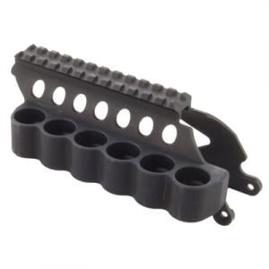 Mesa Tactical SureShell Side Mount Shell Carrier and Rail Black 6-Shell Left Side 12-Gauge for Remington 870 91630