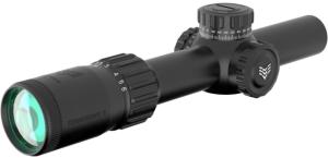 Swampfox Tomahawk II 1-4x24mm Rifle Scope, 30mm Tube, Second Focal Plane, Red Fiber Optic, Black, THK14241-RF THK14241RF