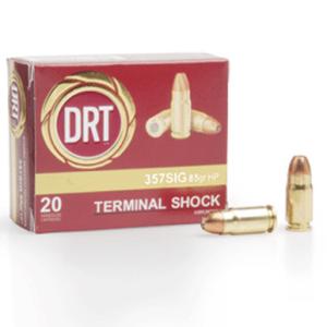 DRT Ammo Terminal Shock .357 Sig 85 Grain JHP 1625 fps 20 Rd./Box