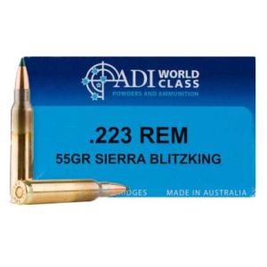 ADI World Class Ammo .223 Remington 55 Gr Sierra Blitzking Boat-Tail Brass Cased 200 Rounds