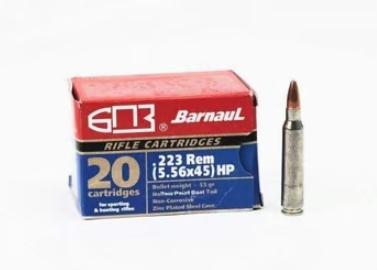 Barnaul 223 REM Ammo HP 55 Grain Steel Case 20/500 Rds
