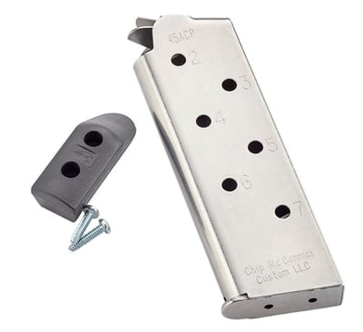 Chip McCormick Colt 1911 Officer Magazine 45 ACP 7 Rounds Stainless