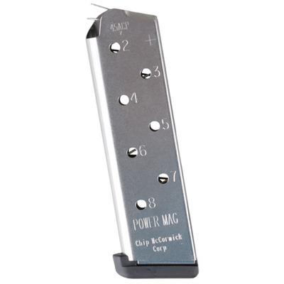 Chip McCormick Power Mag+ 1911 Magazine 45 ACP 8 Rounds Stainless