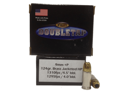 9mm +P Double Tap 124 JHP 9MM124BJ20