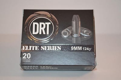 DRT Elite 9mm Luger Ammunition 124 Grain Jacketed Hollow Point 20 Rounds