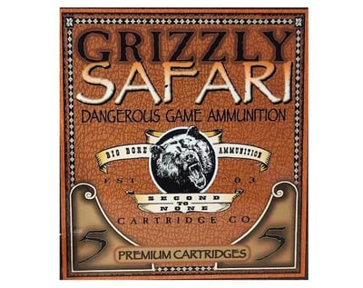 Grizzly Cartridge Safari 500-416 Nitro Express Ammo 400 Grain Solid Hollow Point Lead Free Box of 5