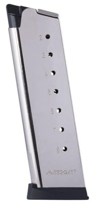Mec-Gar 1911 Full Size Magazine 45 ACP 8 Rounds Nickel Plated