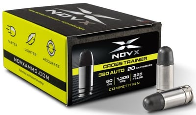 NovX Cross Trainer/Competition Lead-Free Handgun Ammunition 9mm Luger  65 gr PC 1730 fps 20/ct