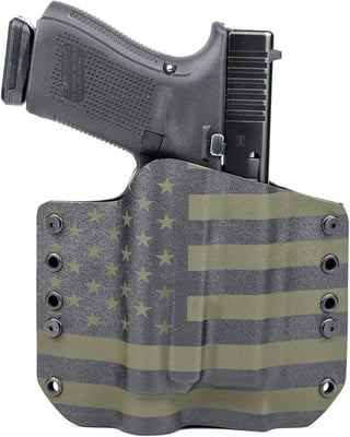 OWB Olight PL-2 Valkyrie Holster USA OD Green & Black, Right-Hand, for Glock 19,23,32