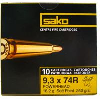 Sako Ammo Powerhead 9.3x74R 250 Grain Barnes TSX 10 Rounds
