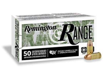 Remington Range Handgun Ammo 9mm Luger 124 gr FMJ 1110 fps 50/ct 047700661308