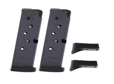 Ruger LCP Magazine 380 ACP 6 Rounds Finger Rest 2-Pack 90643