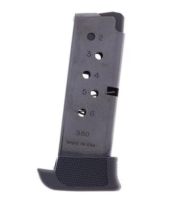 Ruger LCP Magazine 380 ACP 7 Rounds Finger Rest Black