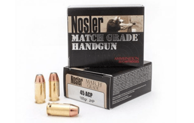 Nosler Match Grade Handgun Ammo .45 ACP 185 gr JHP 20/box