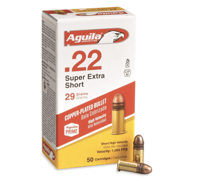 Super Extra Short 22 Short Rimfire Ammo - 22 Short 29gr Copper Plated Solid Point 50/Box