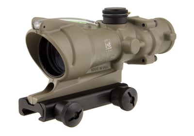 Trijicon ACOG 4x32 Scope with TA51 Mount, CK FDE, Dual Illum Green Chevron .223 Ballistic 100313