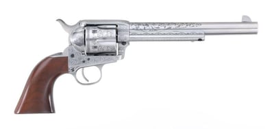 Uberti 1873 Cattleman 7.5" White Steel Engraved 45 Long Colt 839665007594