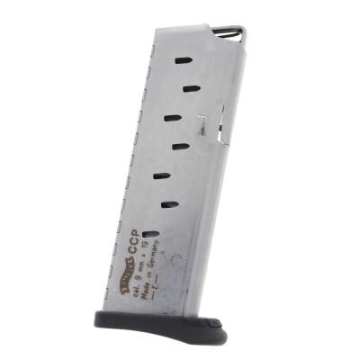 Walther CCP Magazine 9mm 8 Rounds EXT Floor Plate Stainless