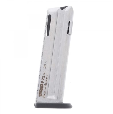 Walther P22 Magazine 22 LR 10 Rounds Flush-Fit Stainless Finish