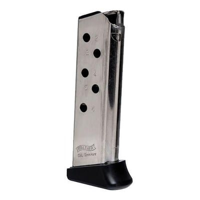 Walther PPK 380 Magazine 380 ACP 6 Rounds Finger Rest Stainless