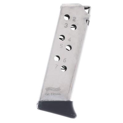 Walther PPK Magazine 32 ACP 7 Rounds Finger Rest Nickel Plated