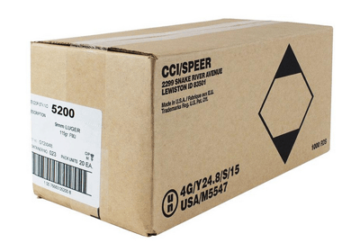 CCI Blazer Brass Ammo 9mm FMJ 115 Gr 1145 FPS 1000 Rd. 1007668305200