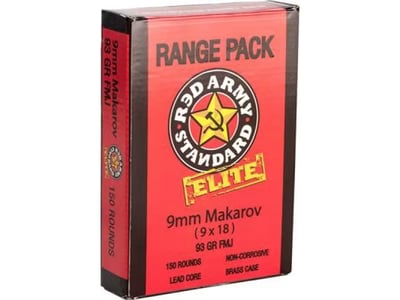 Century Arms Red Army Standard 9x18mm Makarov Ammo 93 Grain FMJ 150 Rounds