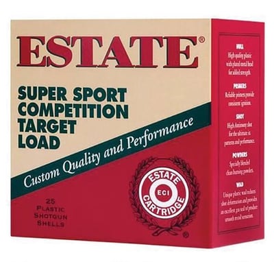 Estate Ammo 12 Gauge Super Sport Competition Target Load 250 Rounds 