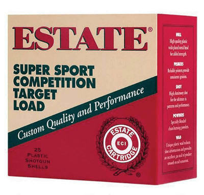 Estate Ammo Super Sport 12 Gauge Target Load #8 Shot 2-3/4" 1-1/8 Oz 250 Rounds 604544052480
