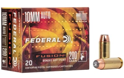 Federal Fusion 10mm Bonded Soft Point 200 Gr 20/200