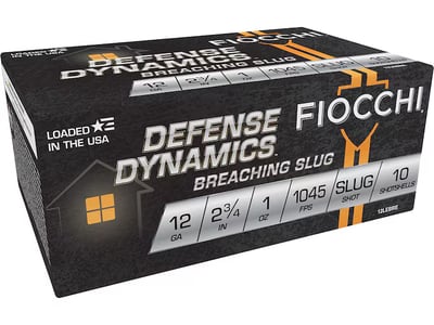 Fiocchi Ammo Breaching Slug 12 Gauge 2-3/4" Polymer Composite Frangible Slug Shot 1045 fps 10 Rounds 762344711546