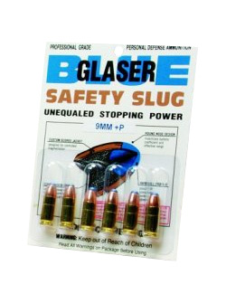 Glaser Blue Safety Slug 45 ACP +P 145 Grain 6 Rounds