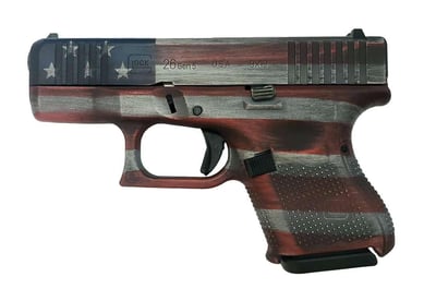 Glock 26 Gen 5 Distressed Red, White, Black, & Blue USA Flag Cerakote 9mm 723554879143