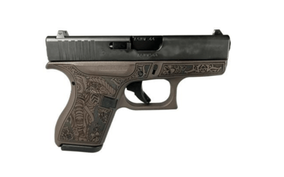 Glock 42 Auto Bronze Elephant Engraved