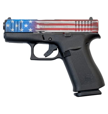 Glock 43X Red White & Blue Distressed Flag 9mm 819644029762