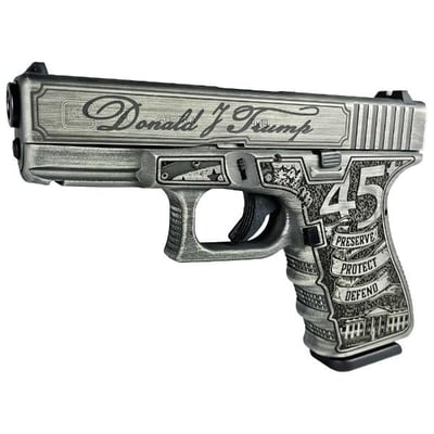 Glock 19 Gen 3 Trump 2024 Distressed Silver 9mm 688099403348