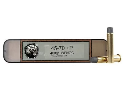 Grizzly Cartridge .45-70 Government +P Ammunition 460 Grain Cast Performance Lead FNGC 1800 fps 20 Rounds 815152010735