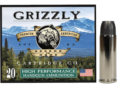 Grizzly Cartridge .45 Colt +P Ammunition 335 Grain Cast Performance Flat Nose 1175 fps 20 Rounds
