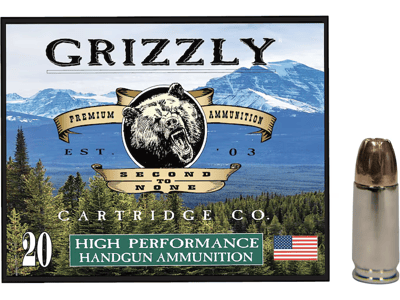 Grizzly Cartridge Handgun Ammo 9mm Luger +P High Performance JHP 147 Grain  20 Rounds