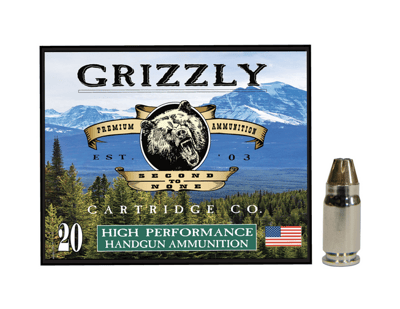 Grizzly Cartridge Ammo High Performance Handgun .357 SIG 90 Grain JHP 1900 fps 20 Rd./Box