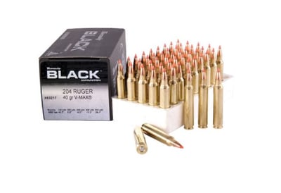 Hornady Black .204 RUG Ammo 40 Grain V-Max PT 50 Rounds