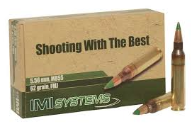 IMI 5.56x45mm NATO 62 Grain M855 Penetrator Full Metal Jacket Boat Tail 30 Rounds 101729946US