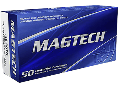 Magtech Ammo .45 ACP 230 Grain FMJ 837 fps Brass Cased 1000 Rounds 45A