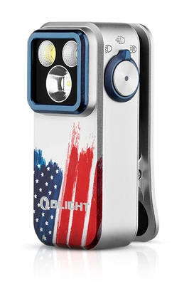 Olight USA Oclip Pro Clip on Flashlight with Floodlight Spotlight and Red Light - Stripes Edition 6977261692166