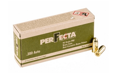 PerFecta .380 ACP Ammo 95 Grain Full Metal Jacket 50 Rounds