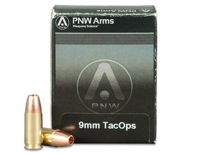 PNW Arms 9mm TacOPS Ammo 115 Grain Solid Copper Hollow Point 1066 fps 20 Rounds